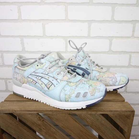 ASICS x ATMOS Gel Lyte III Sneakers Mens 8.5 US Sky World Map Great Cond atmos-asics-gel-lyte-iii-aged-  main image 2
